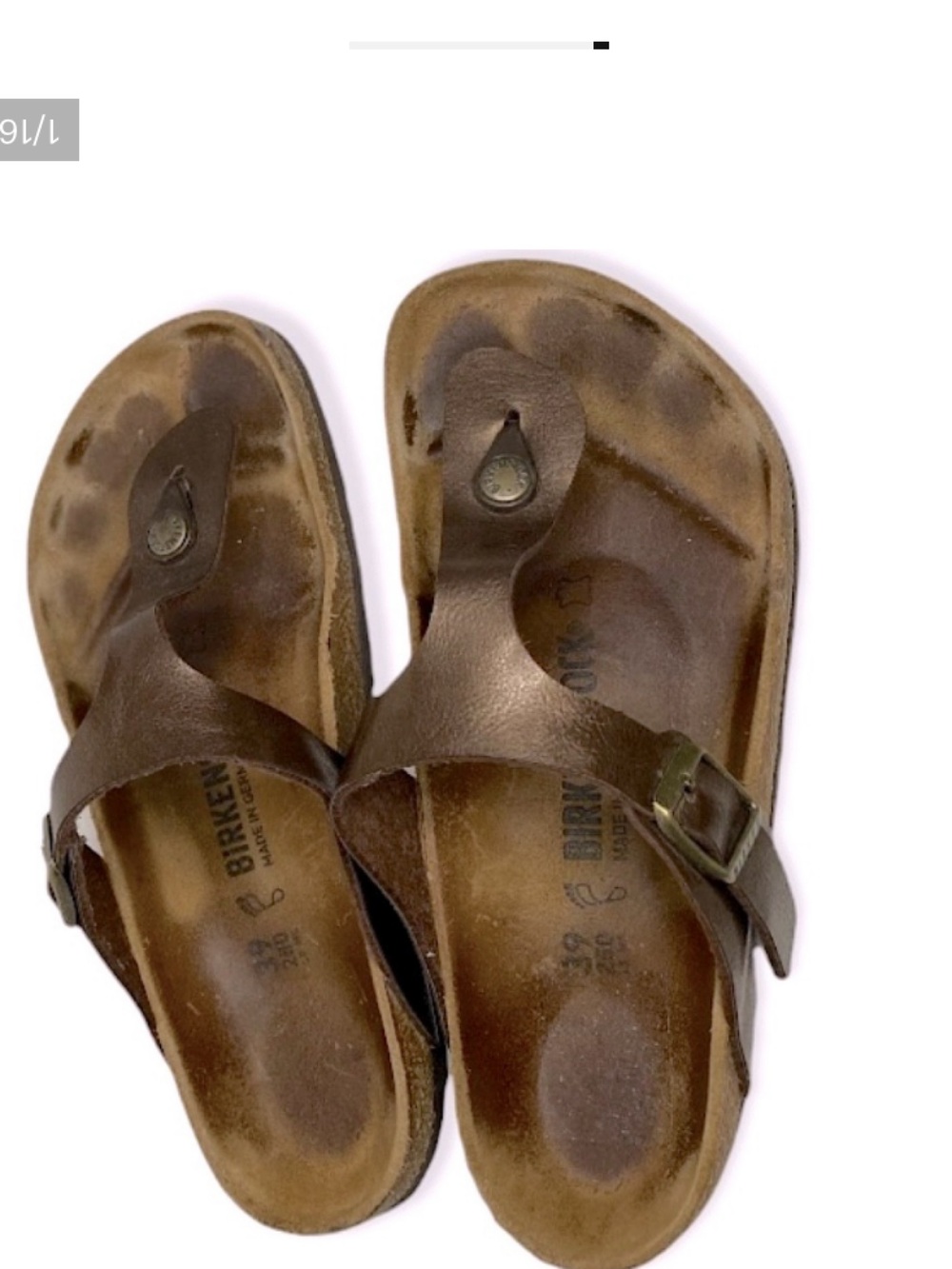 Birkenstock Gizeh Thong Brown Sandals Size 39